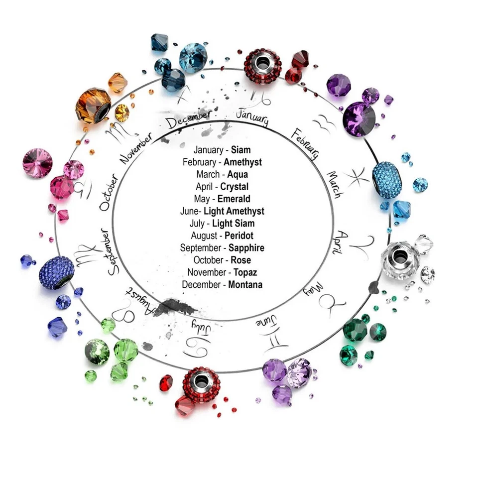 Personalisierte Geburtsstein-Halskette, mit 12 mm Rivoli Swarovski Kristalle - Bild 3 von 4