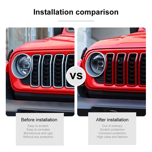 Red Front Grille Inserts Grill Decor Cover Accessories For Jeep Wrangler JL 24+ - Imagen 3 de 11