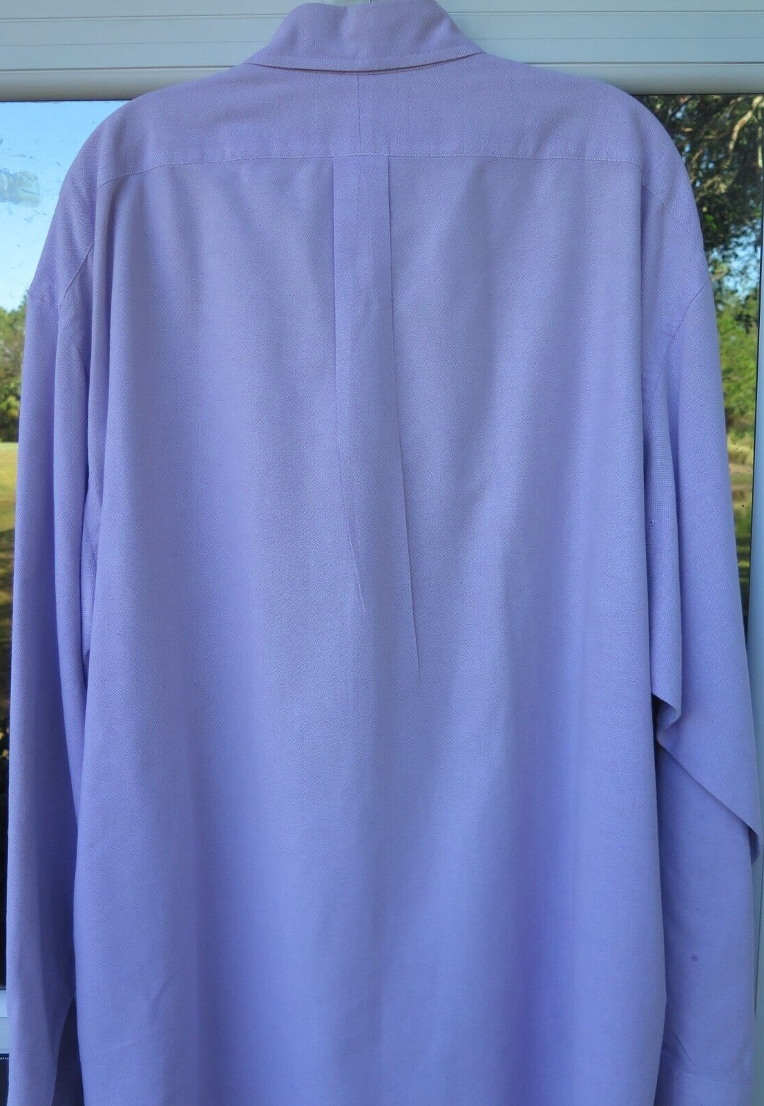 Ralph Lauren Big Shirt Uomo Viola Blu Lavanda Polo Pony Tasca Camicia Casual XL