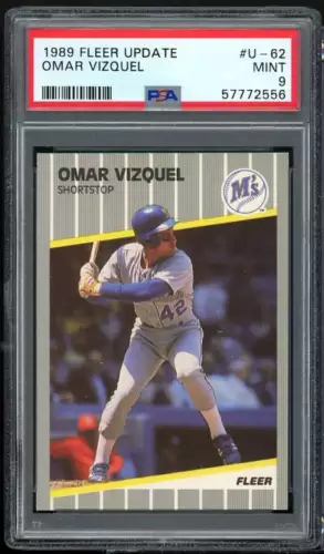 Omar Vizquel Rookie Card 1989 Fleer Update #U-62 PSA 9