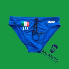 H.E.Arts Custom Print Italy Logo on Arena men Blue Swim Brief bikini swimwear