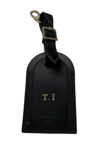 Louis Vuitton Paris Name Tag w/ TI Goldtone stamped Black Large - Picture 8 of 8