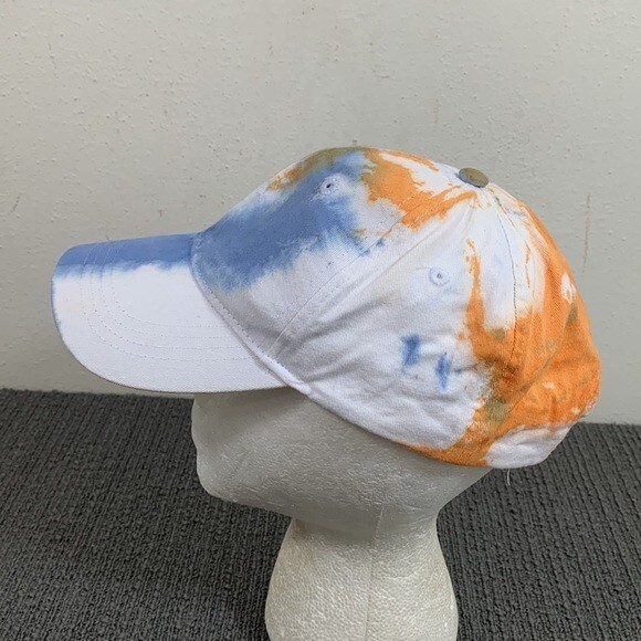 Tie Dye Baseball Hat Strapback Cap White Orange Blue Womens  display picture 1
