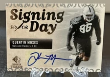 2007 SP Rookie Threads Signing Day Quentin Moses #SDA-MO Rookie Auto RC Raiders