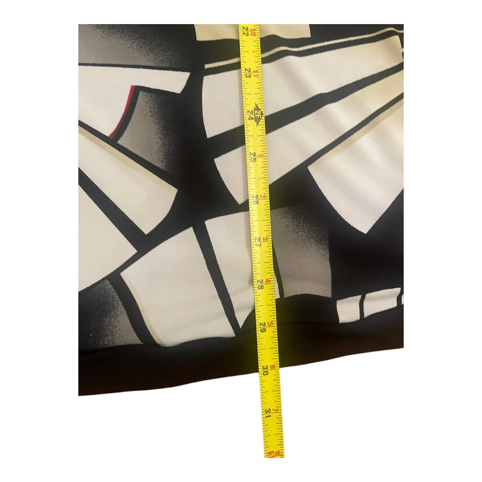 VETEMENTS Abito in jersey sexy WHITE HO BLACK MARKET Geo astratto beige nero taglia XS Y2K