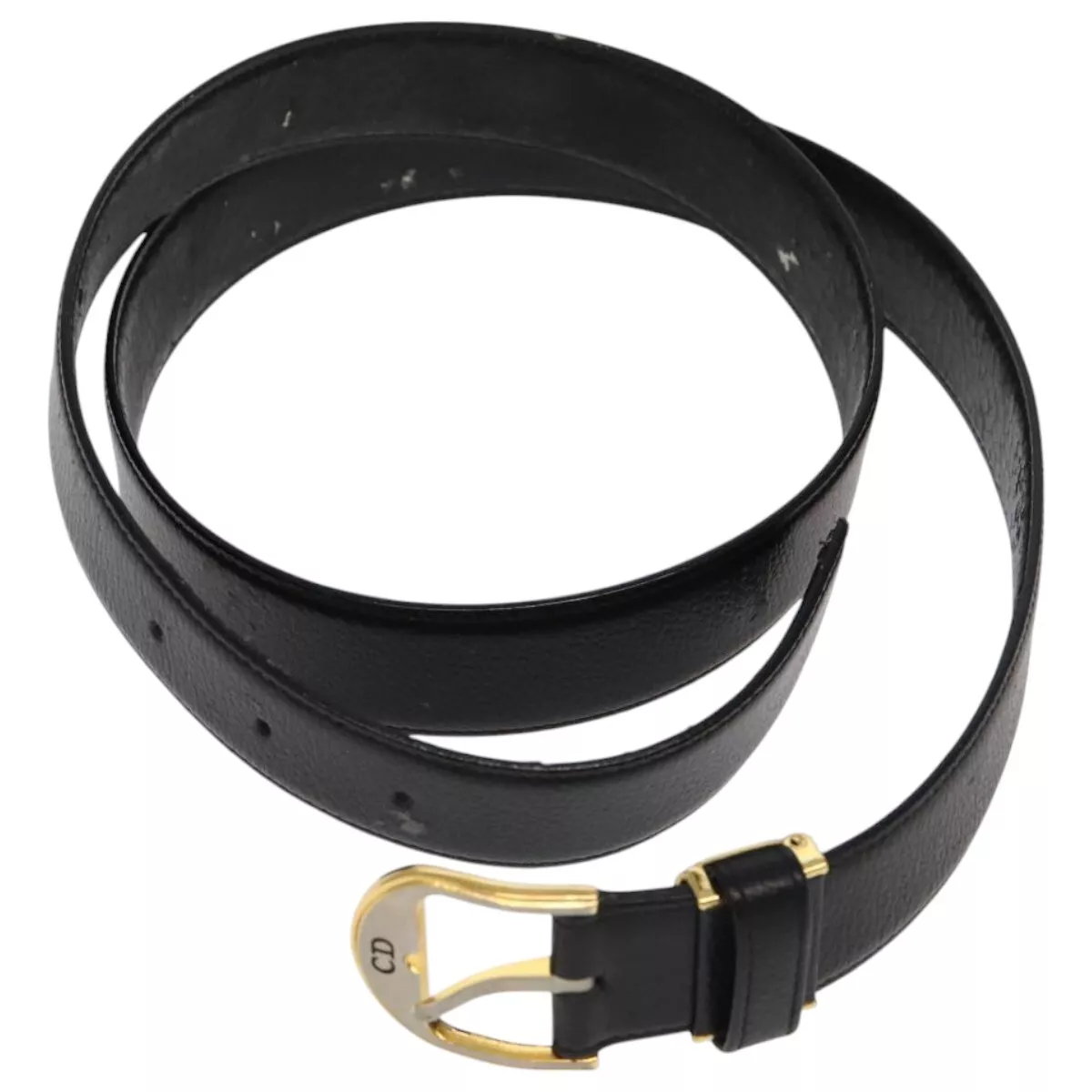 Ceinture Christian Dior cuir noir authentique ti2452