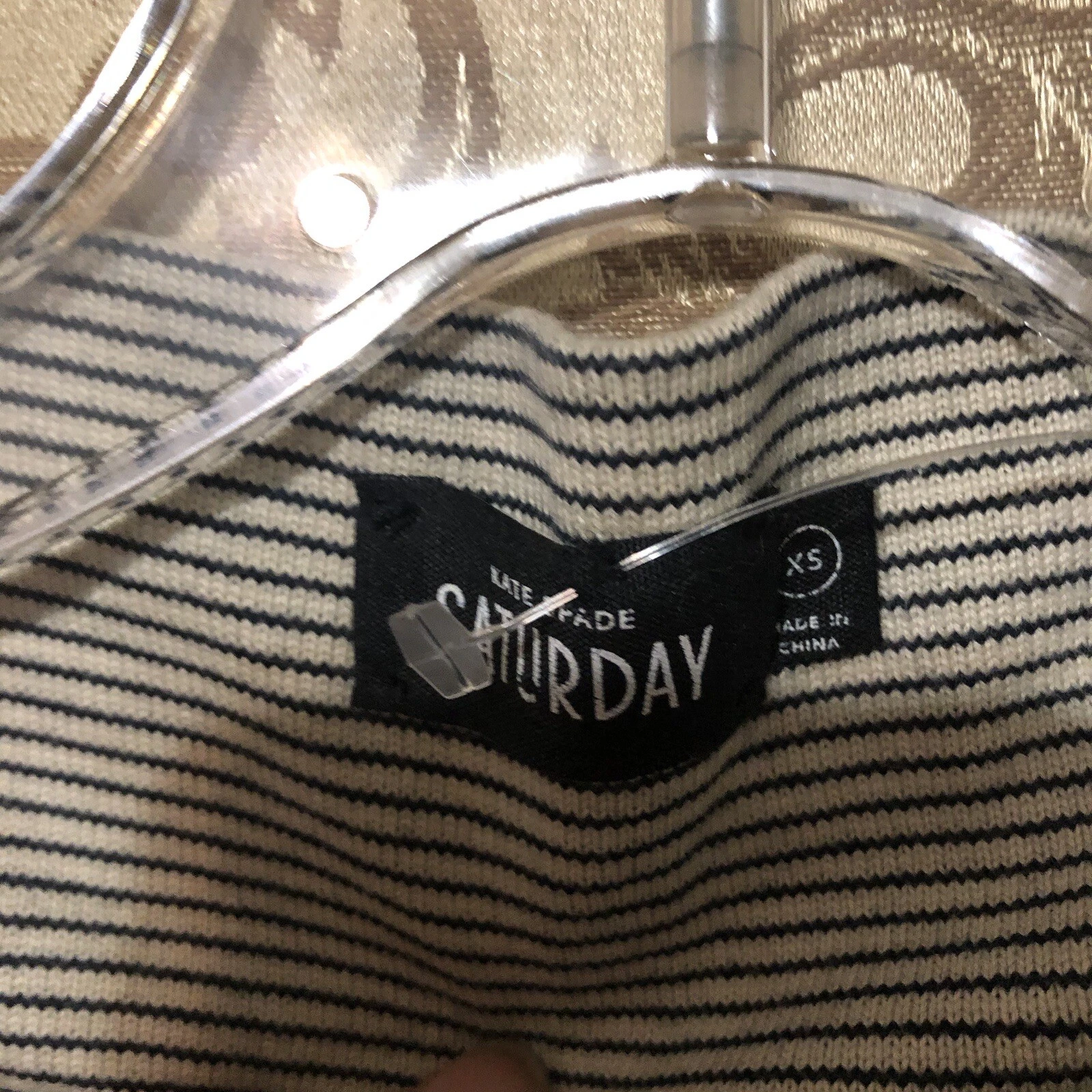 Abito midi Kate Spade Saturday avorio nero blu a righe taglia XS