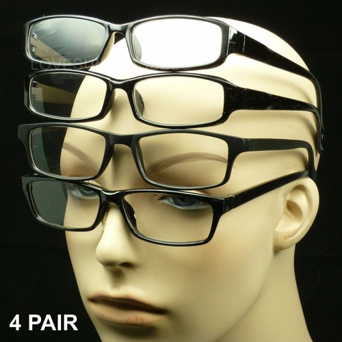 4x New Mens Full Frame Blue Light Blocking Reading Glasses Spring Hinge Readers - Foto 14 di 16