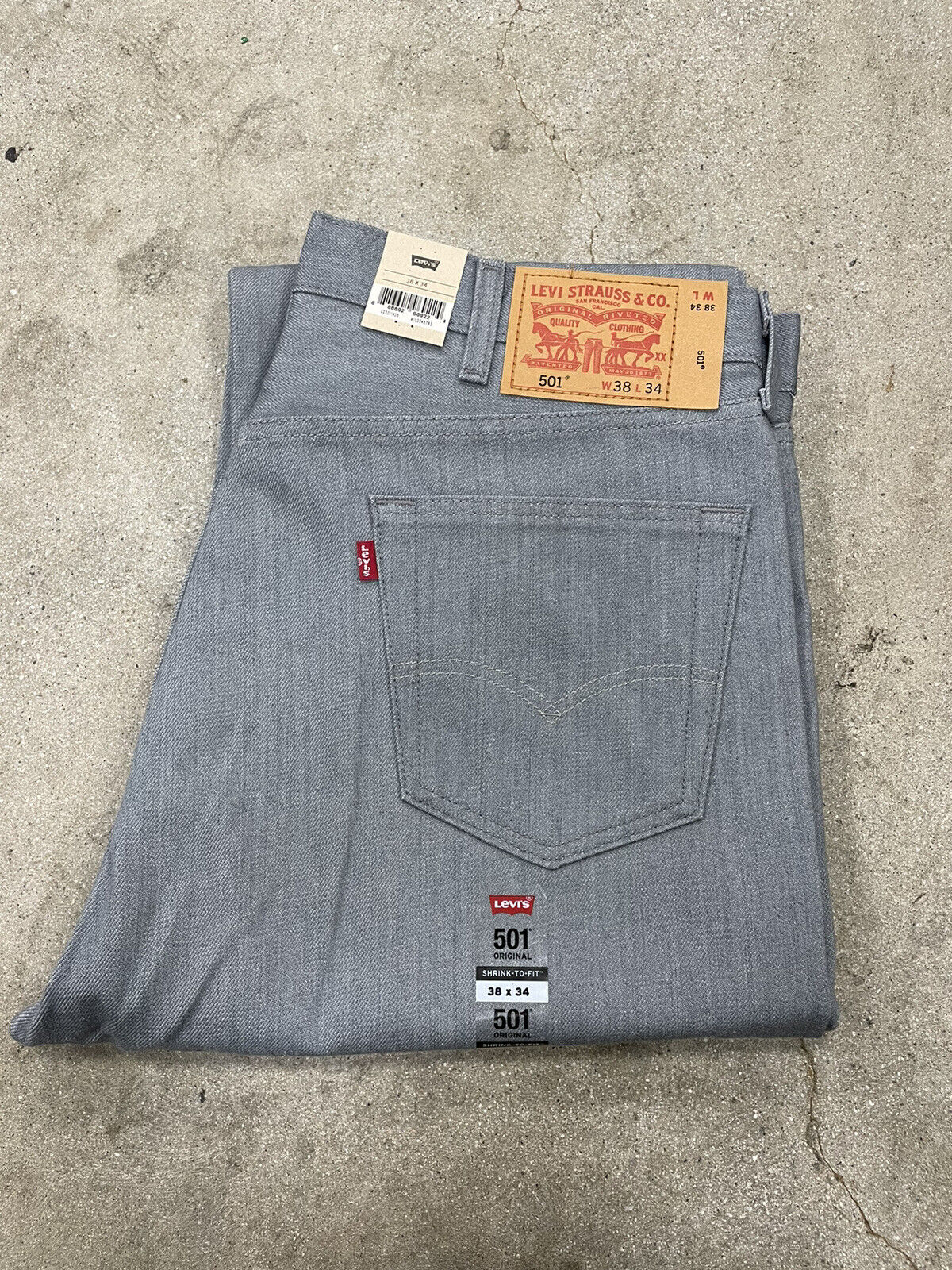 NWT Levi's 501 Shrink To Fit Rigid Silver Gray #1403 | eBay