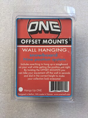Oneball Snowboard Offset Mounts Wall Hanging System for 1 Board