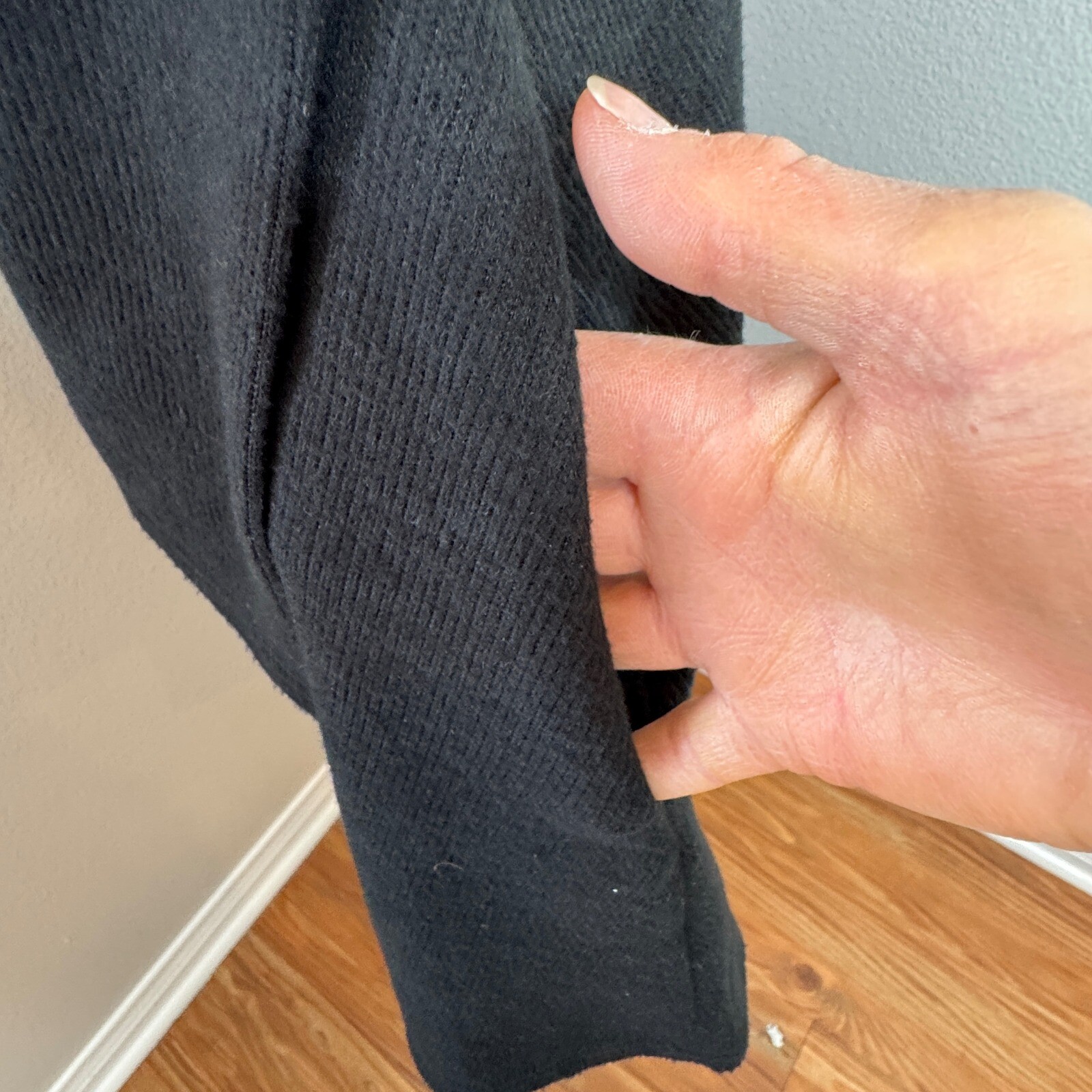 OAK + FORT Swing Sweater Mini Dress XS Mock Neck Black Pockets A-Line Minimalist