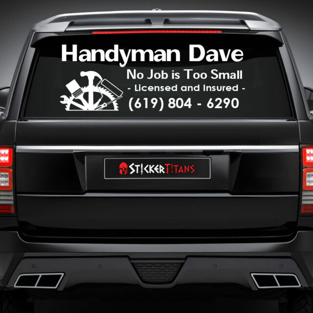 Custom Handyman Rear Window Decal Car Truck Van Vehicle Sticker Business 01 eBay