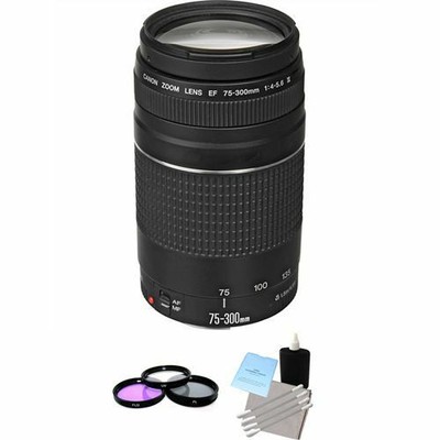 Canon Ef 75 300mm F 4 0 5 6 Iii Lens 3 Piece Filter Kit Lens Cleaning Kit Ebay