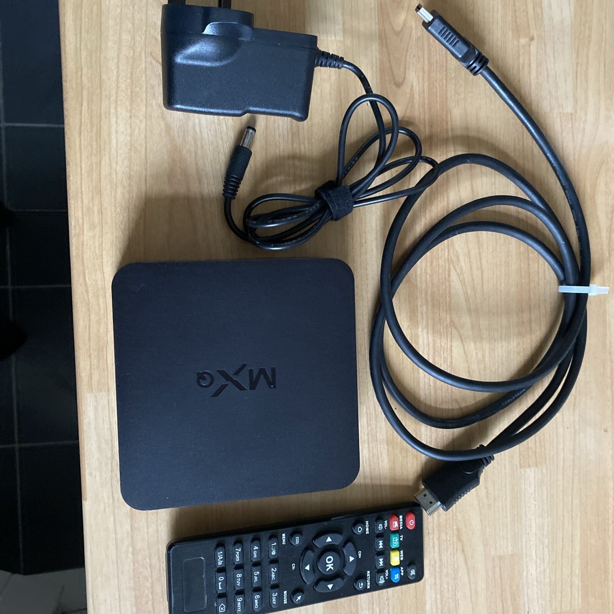 MXQ OTT TV 1080 HD Box Android Player power supply remote HDMI cable