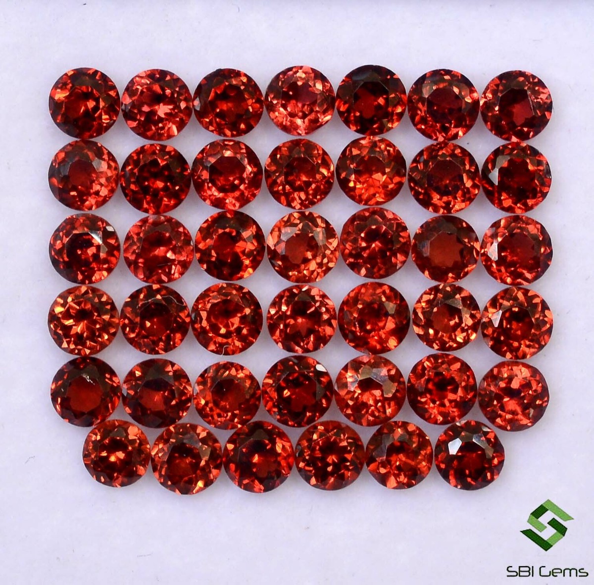 Lot De 43 Grenats Rouges Naturels Ronds - 3mm, 6.77 Carats, Calibrés, Non Traités, Inde