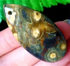 46x23x6mm Natural Old Ocean Jasper Reiki Stone Teardrop Pendant Bead DY2160