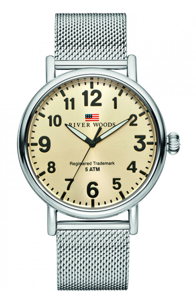 NUOVA Orologio River Woods Uomini Argento Sacramento RW420018