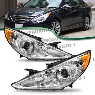 For 2011 2012 2013 2014 Hyundai Sonata New Chrome Housing Projector Headlight