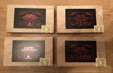 LOT of 4 Kristoff Pistoff Extremely 9.75"x5.75"x2.5" WOOD Stash Cigar Box Craft