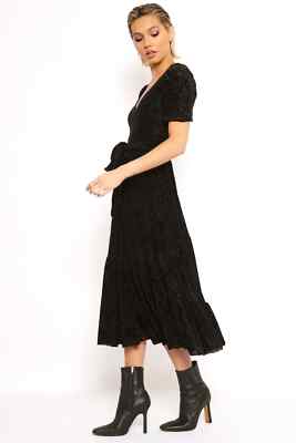 Blackmilk Burned Velvet Spider Threads Wrap Midaxi Dress Size