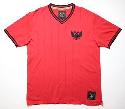 ALBANIA STYLE CASUAL FOOTBALL TOWN SHIRT JERSEY FUSSBALL TRIKOT RED MEN M MEDIUM