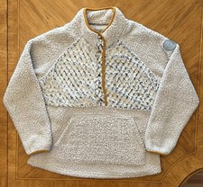 Simply Southern 1/4 Snap Pullover Women  s Size XL Gray Sherpa Jacket