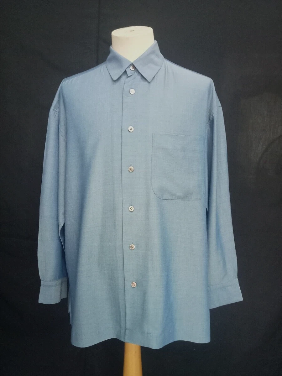 ISSEY MIYAKE Polyester Long Sleeve Casual Button-Down Shirts for