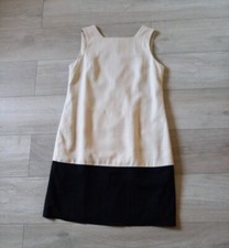 F&F Natural & Black Linen Mix Tunic Dress Classic Smart Holiday Casual Work UK14