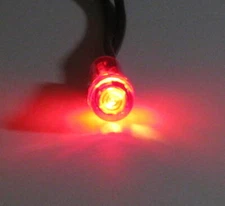Solico 12V DC Panel Mount Red Lighted Indicator w/ 5" Wires for 5/16" Hole - 3/8