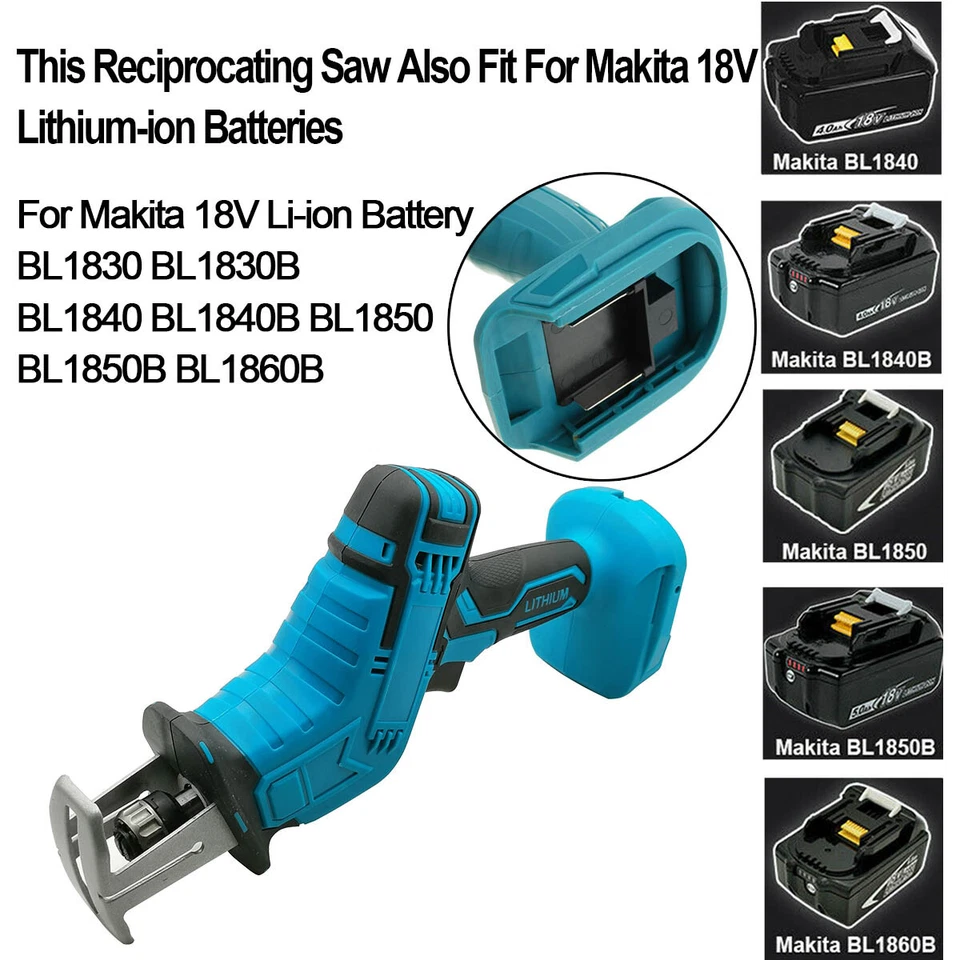 Cordless Electric Reciprocating Saw Sabre Saw 2x Battery Charger 4 Blade Kit - image 3 of 4