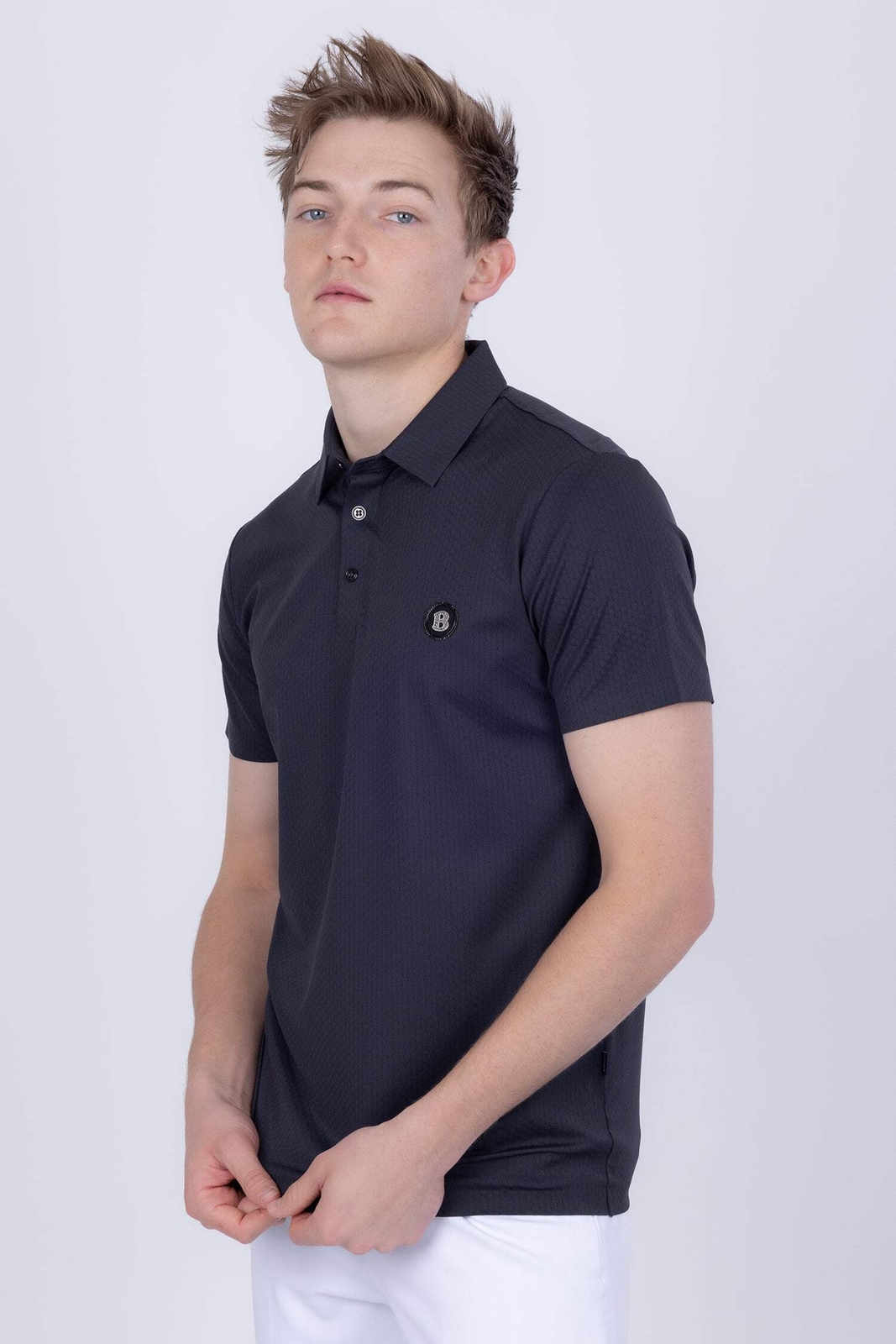 Barabas Men's Premium Stretch Polo Shirt - Slim Fit & Textured image 2