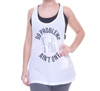 Material Girl Junior's Graphic Tank Top & Contrast Sports Bra Size L on sale Material Girl Junior's Graphic Tank Top & Contrast Sports Bra Size L on sale