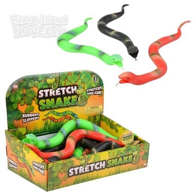 15 Inch Stretchy Snake Multiple Colors Soft Rubber Fidgety Toy