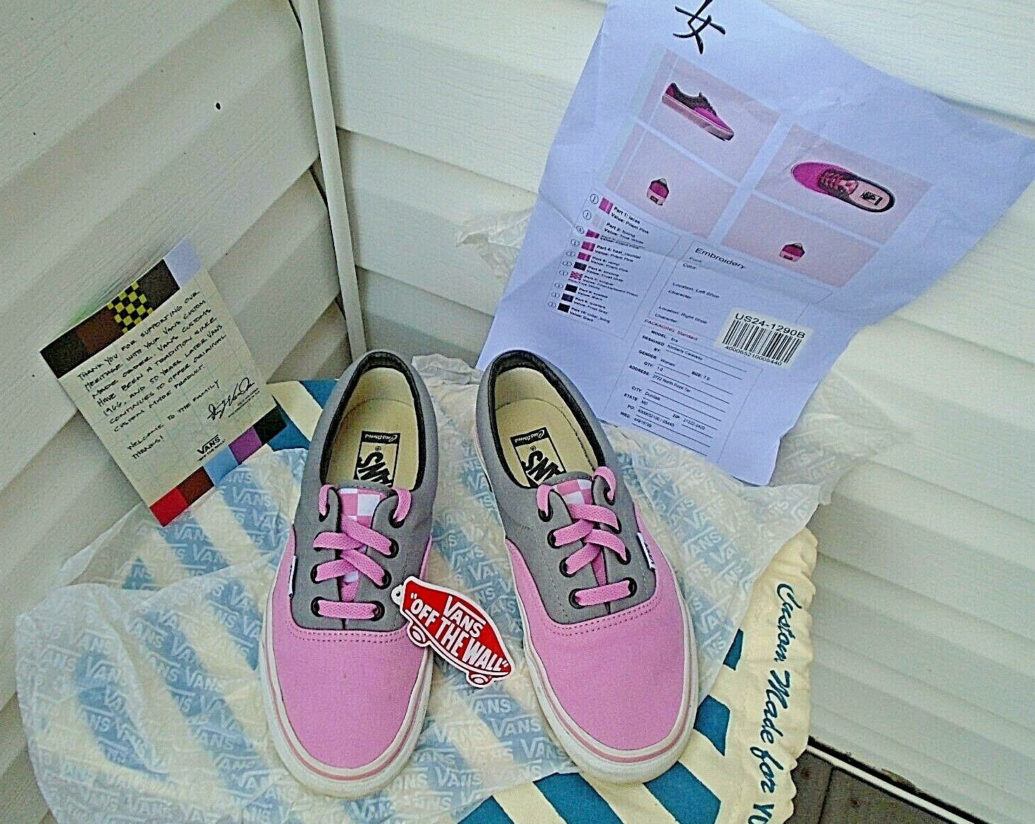 vans gray and pink
