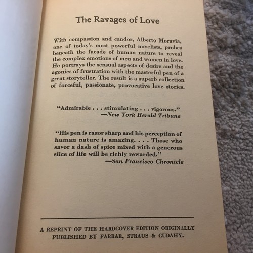 Bitter Honeymoon Romance Anthologies Paperback Book Alberto Moravia Signet 1958 - Picture 13 of 19