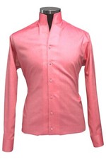 High Open Collar Tomato Red Men's Shirt Buttonless Cotton V Tall Open Neck Party