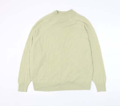 Grüner Damenpullover mit Stehkragen aus Polyestermischung Größe L