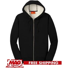 CORNERSTONE BLACK HEAVYWEIGHT SHERPA-LINED HOODED JACKET Workwear Hoodie Zip Up