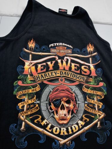Harley Davidson Tank Tshirt Women Size Small Petersons Key West Florida  - Afbeelding 1 van 9