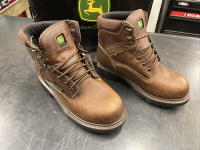 JOHN DEERE MENS WORK BOOTS, BROWN, 6