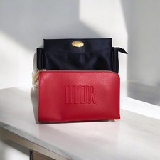 Lot Of 2 Cosmetics Authentic Dior Bag Red Logo And Cristian Dior makeup Bag .