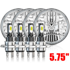 2 Pair 5.75 Highlow Round Headlight Kit Set Conversion Glass Lens H5001 H5006