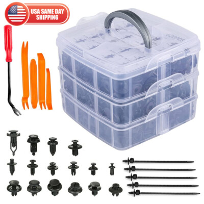 620Pcs Car Body Plastic Push Pin Rivet Fasteners Trim Panel Moulding Auto Clips