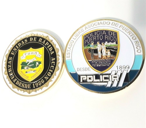 Medalla DIVISION FURA POLICIA Puerto Rico Police Challenge Coin Token Ficha SWAT - Picture 4 of 12