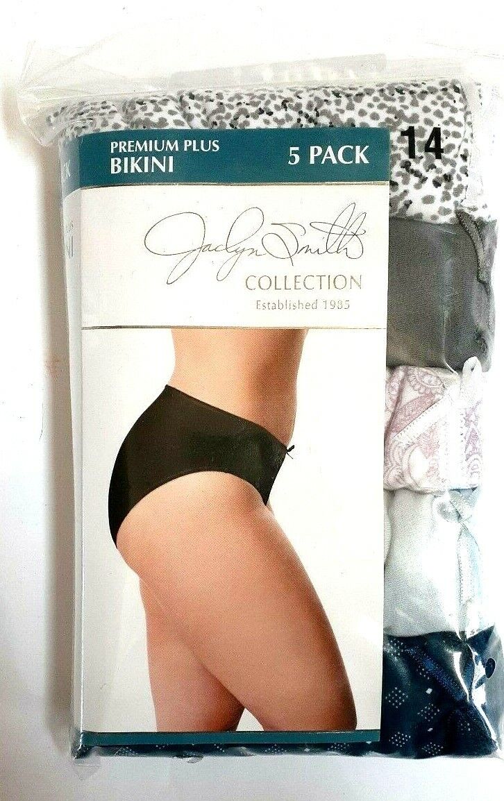Jaclyn Smith Women/'s 5-Pack Premium Plus Brief Panties