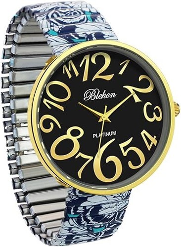 Blekon Damen-Armbanduhr XL 41mm Floral, Stretchband - Bild 33 von 39