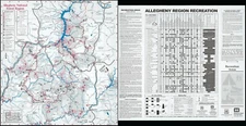 12" x 24" 2000 Map of Allegheny National Forest Region Pennsylvania
