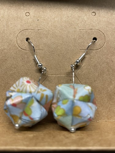 Ohrringe-Origami kusudama paper earrings, Japanishce, jewelry, handmade, gift - Bild 3 von 4