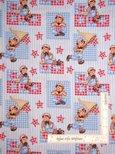 Raggedy Andy Fabric Stars Blue Stripe RETIRED Cotton SPX Fabrics By The Yard
