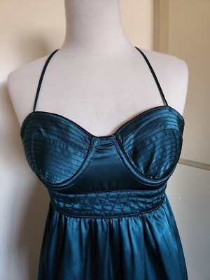 Forever 21 Green Satin Mini Dress Womens Straps, Back Zip, Quilted Bra/Waist,M | eBay Forever 21 Green Satin Mini Dress Womens Straps, Back Zip, Quilted Bra/Waist,M | eBay